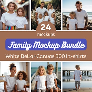 Familie passendes Shirt Mockup Bundle, Familie T-Shirt Mockup, Mama und ich Mockup, Papa Mockup, Bella Canvas Mockup, Gruppen Mockup Bild 1