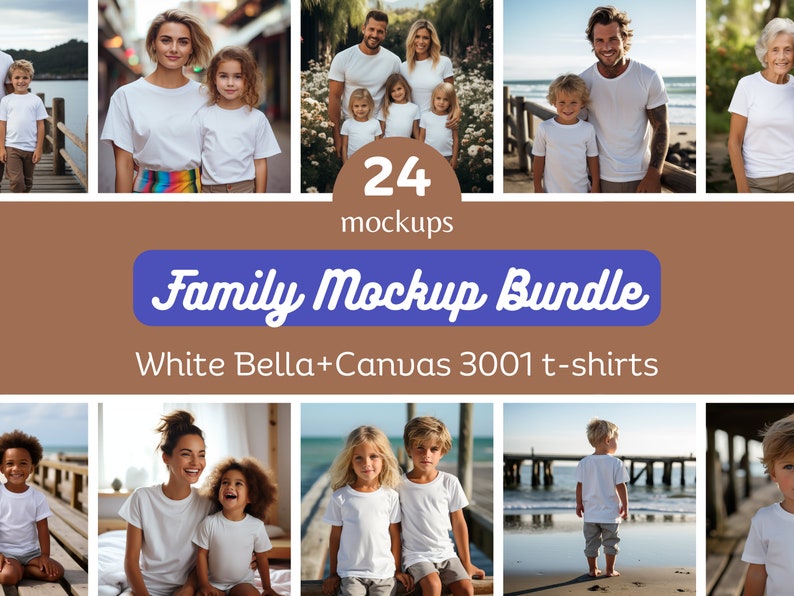 Familie passendes Shirt Mockup Bundle, Familie T-Shirt Mockup, Mama und ich Mockup, Papa Mockup, Bella Canvas Mockup, Gruppen Mockup Bild 1