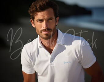 Mockup wit poloshirt, zakelijk poloshirt, sjabloon blanco poloshirt