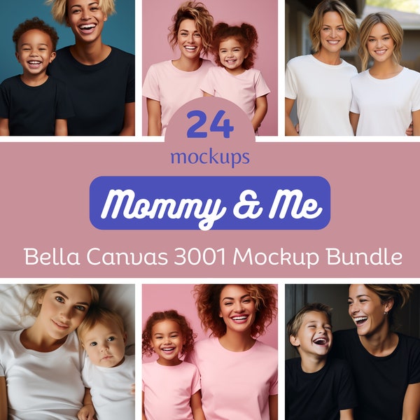 24 Mommy and Me Mockup Bundle, Mom and Mini Mockup, Mother's Day Mockup, 3001 Mockup Mom and Daughter, Digital Download