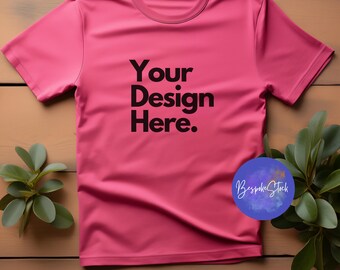 Bella Canvas 3001 mockup liefdadigheidsroze, liefdadigheidsroze mockup, platliggend mockup, 3001 mockup, digitale download