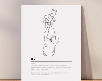 Christian Dad Definition, Man of God Wall Art, Godly Father, Man of Faith Digital Download, Proverbs 20:7, Christ Follower Father's Day Gift