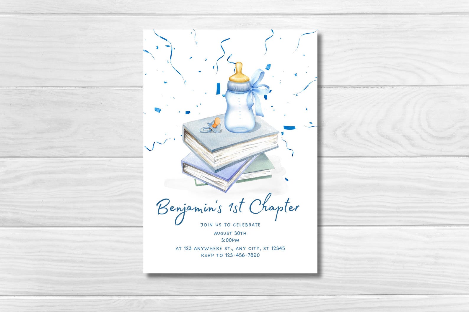 1st Chapter Closed Boys Birthday Invitation, First Chapter Storybook ...