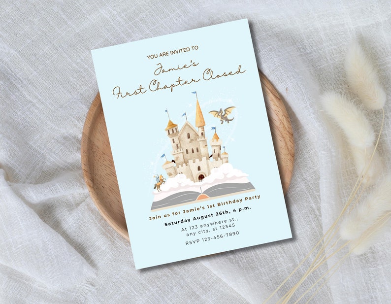 1st Chapter Closed Boys Birthday Invitation, First Chapter Storybook ...