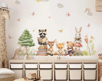 Muurstickers bosdieren: leerdecor kinderkamer