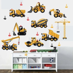 Cartoon Tractor Transport Nursery Wall Decals  Cars Stickers for Kids Rooms Boys Girls Bedroom Home Decor DIY Wall Art