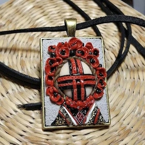Traditional Ukrainian Namysto, Choker With motanka, Pendant Choker, Etno Choker, Ethnic Jewelry, Anniversary Gift, Gift For ukrainian lover