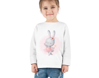 Ballet bunny Toddler Long Sleeve Tee Dancing bunny Easter Ballerina Gift for girl