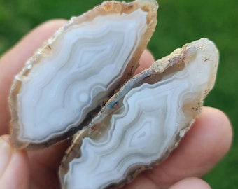 Polished Arizona Agate pair from Gila Bend, Arizona.