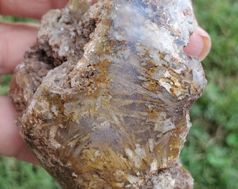 Polished Sagenite Agate Display Piece