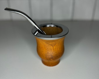 Yerba Mate Gourd - Wooden Mate Cup - Camionero Model - Mate Bombilla