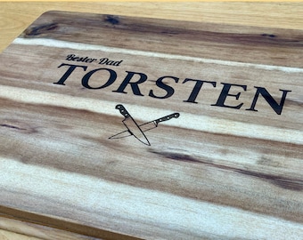 Cutting board made of acacia wood with engraving of your choice - free shipping in Germany