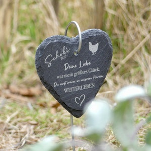Memorial plaque, grave marker, slate heart free shipping within Germany image 3