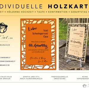 Hingucker - Individuelle Einladungs- und Dankeskarten aus Holz - versandkostenfrei.