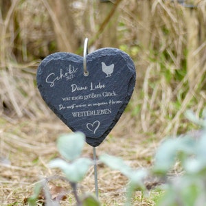 Memorial plaque, grave marker, slate heart free shipping within Germany image 1