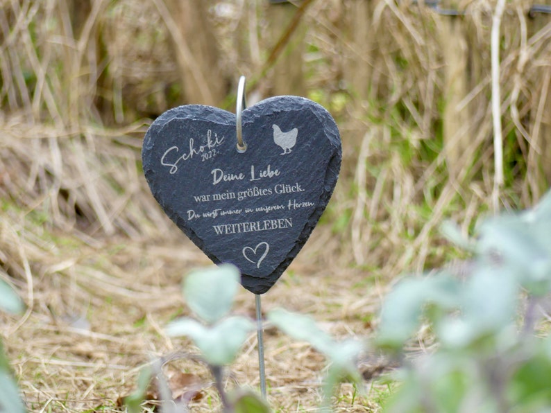 Memorial plaque, grave marker, slate heart free shipping within Germany image 1