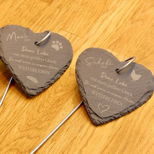 Memorial plaque, grave marker, slate heart free shipping within Germany image 7