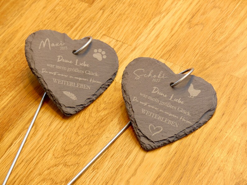 Memorial plaque, grave marker, slate heart free shipping within Germany image 7