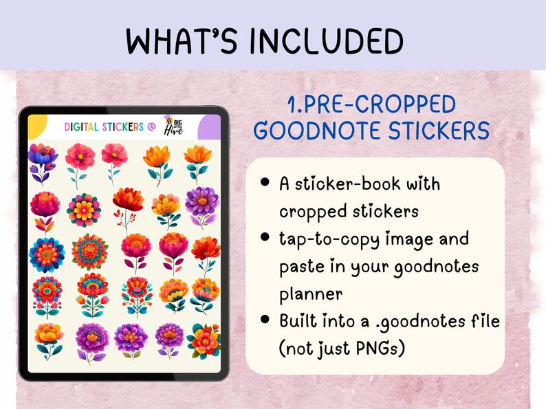 Floral Digital Stickers for Goodnotes, Onenote, Notability | Botanical ...