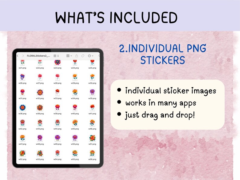 Floral Digital Stickers for Goodnotes, Onenote, Notability | Botanical ...