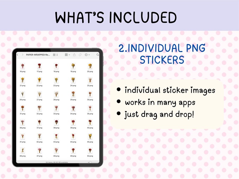 Cute Onenote Rose Bouquet Digital Stickers | Cute Planner Stickers for Goodnotes ...