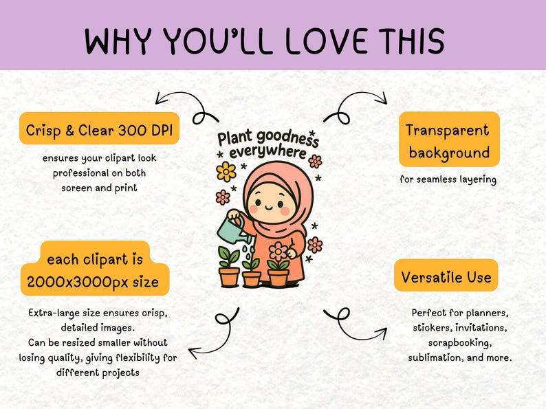 Muslim Quote Clipart Bundle | Islamic Kids Stickers | Cute Hijab Girl Clipart 300 DPI | Islamic Motivational Quote | Muslim Planner Stickers image 2