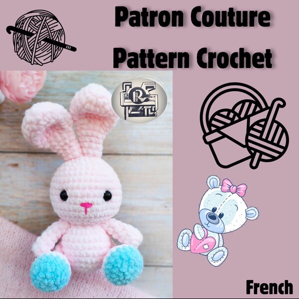 Patron de crochet Canva pour confectionner un lapin amigurumi /Adorable Rabbit Amigurumi Crochet Pattern - Fun DIY Canva Design