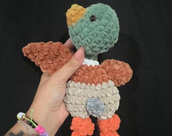 Mallard Duck Lovey, Crochet Mallard Lovey, Snuggler de pato anudado, regalo para niños pequeños, vivero de caza, vivero de patos, regalo para bebés