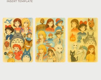 Studio Ghibli Kindle Insert V2: Spirited Away, Totoro Designs (Digital Download)