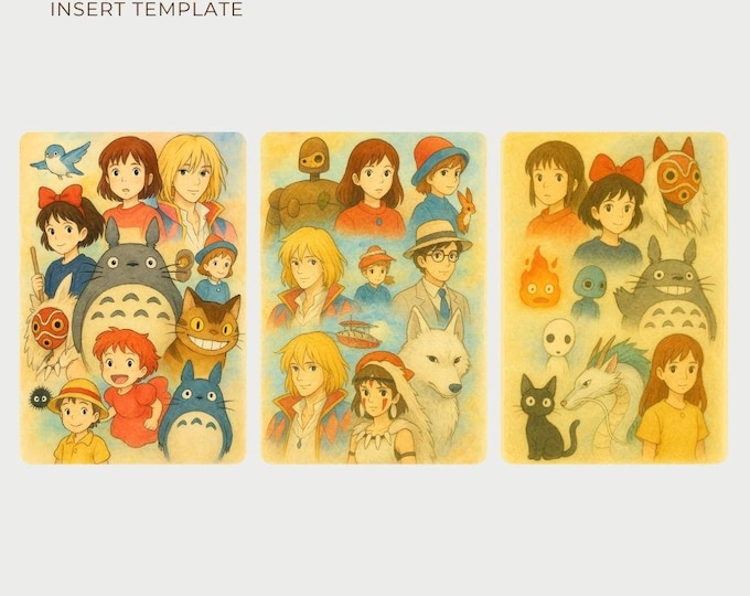 Studio Ghibli Kindle Insert V2: Spirited Away, Totoro Designs (Digital Download)
