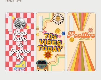 70s Retro Boox Palma Insert: Groovy E-Reader Case Design (Printable Template Download)