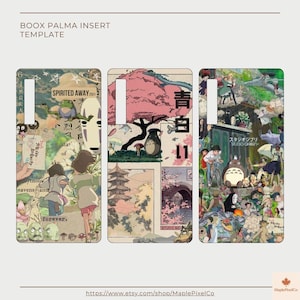 Studio Ghibli Boox Palma Insert Design for Clear Case | Skin Printable | Boox Palma 1 & 2 | E-Reader Template Download
