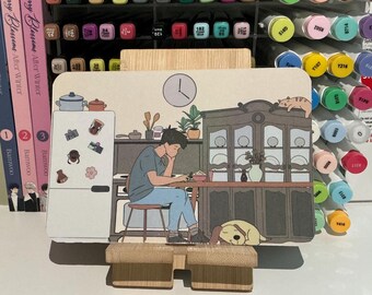 Asian Household Kitchen Inspired Art Print Illustration 4x6 Print