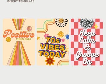 70s Retro Kindle Insert: Groovy Kindle Paperwhite & Basic Design (Printable Download)