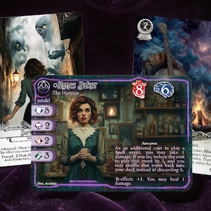 Agnes Baker - Pack Bad Blood - Cartas Gilded Edges Proxy + Signature - Compatible con Arkham Horror LCG - Hecho por un fan - Arte completo
