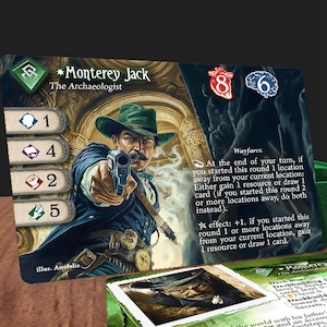 Monterey Jack (Glitter Edge) - Compatibile con Arkham Horror LCG - Personalizzato - Full-Art - Carta Investigatore Stile Promo