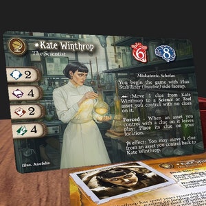 Kate Winthrop (bordure scintillante jaune) - compatible avec l'horreur d'Arkham LCG - personnalisée - carte d'enquêteur entièrement illustrée