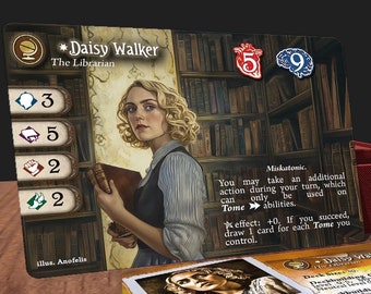 Daisy Walker (Yellow Glitter Edge) - kompatibel mit Arkham Horror LKG - Custom - Full-Art Ermittler Karte