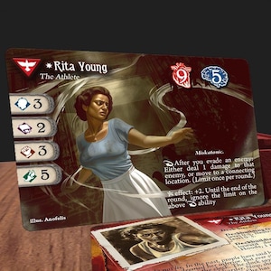 Rita Young (Glitter Edge) - kompatibel mit Arkham Horror LKG - Custom - Full-Art - Promo Style Ermittler karte