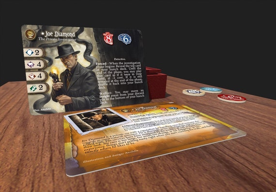 Joe Diamond (yellow Glitter Edge) - Compatible With Arkham Horror LCG -  Custom - Full-art Investigator Card - Etsy