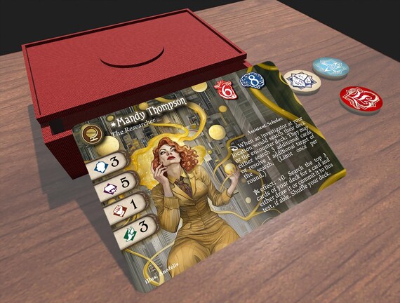Mandy Thompson (yellow Glitter Edge) - Compatible With Arkham Horror LCG -  Custom - Full-art Investigator Card - Etsy