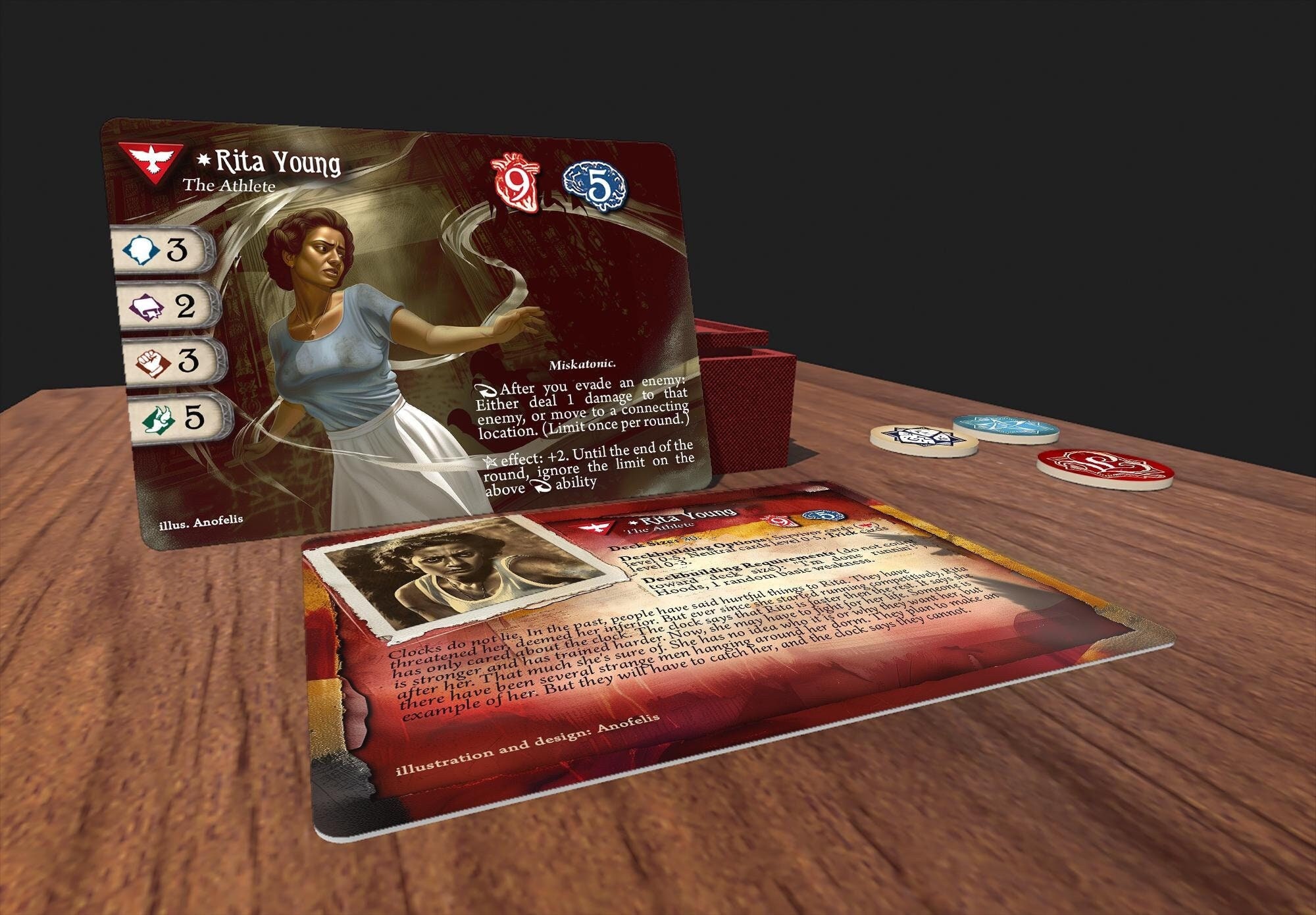 Rita Young (Glitter Edge) - compatible with Arkham Horror LCG - Custom - Full-Art - Promo Style Investigator card