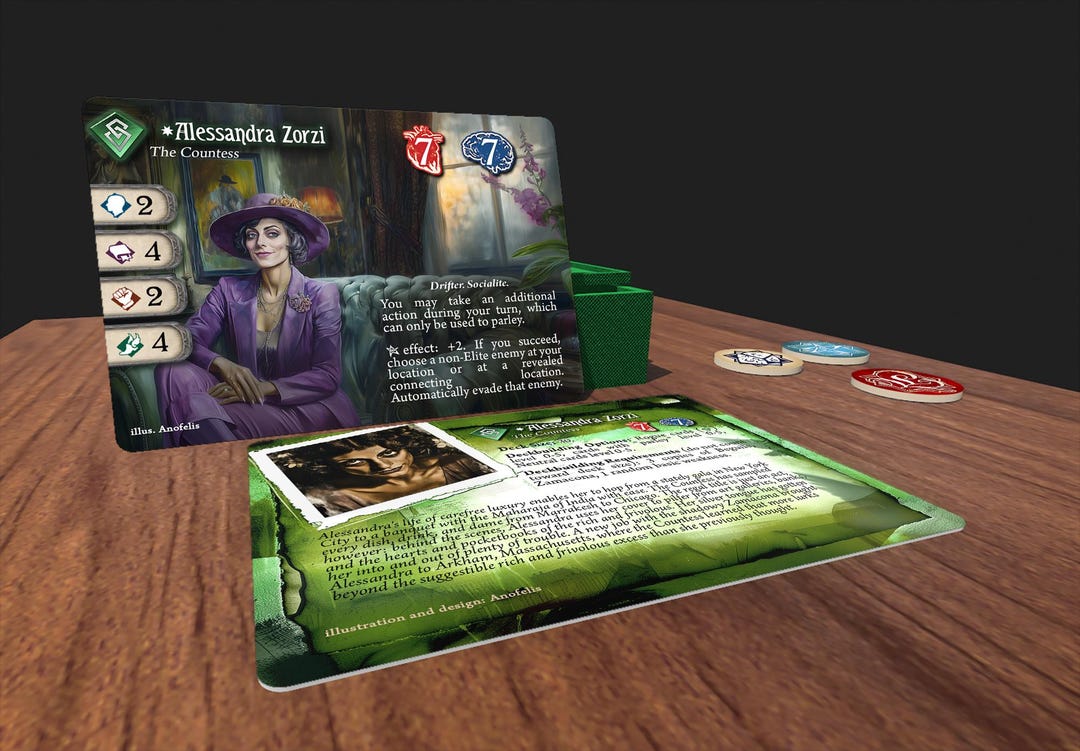 Alessandra Zorzi (glitter Edge) - Compatible With Arkham Horror LCG -  Custom - Full-art - Promo Style Investigator Card - Etsy
