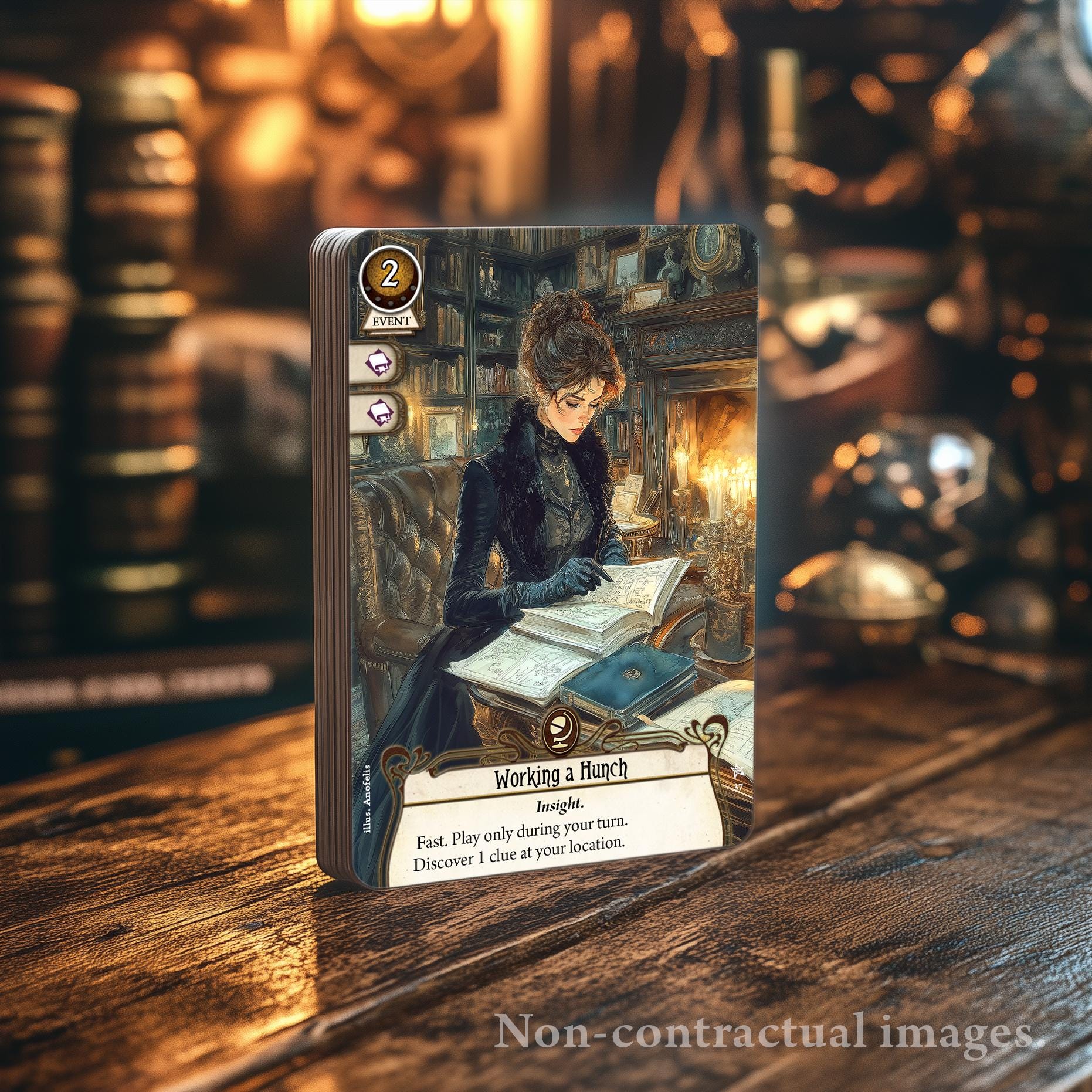 Working a Hunch (Event) - Compatible with Arkham Horror LCG - High Quality Proxies - Fanmade  - Full Art