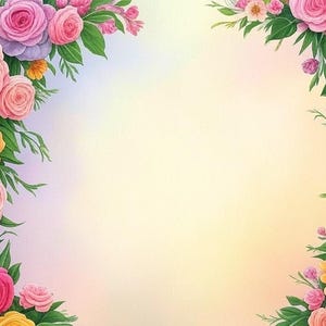 4 digitale rozen- en bloemenlijsten met volledig aanpasbare tekst- en grafische overlay