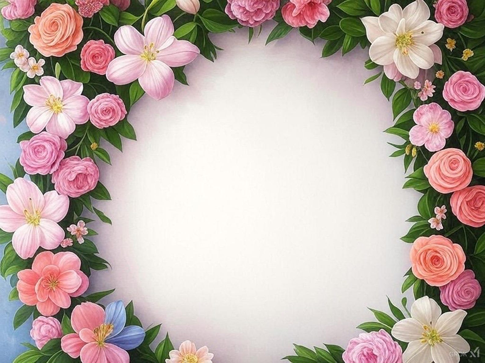 4 Digital Rose and Flower Frames With Fully Customizable Text and ...
