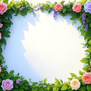 4 Digital Rose and Flower Frames With Fully Customizable Text and ...