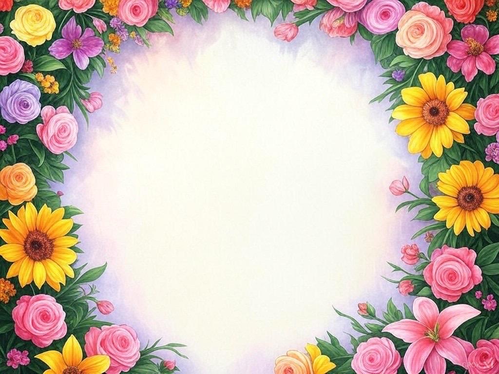 4 Digital Rose and Flower Frames With Fully Customizable Text and ...
