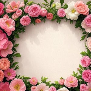 4 Digital Rose and Flower Frames With Fully Customizable Text and ...
