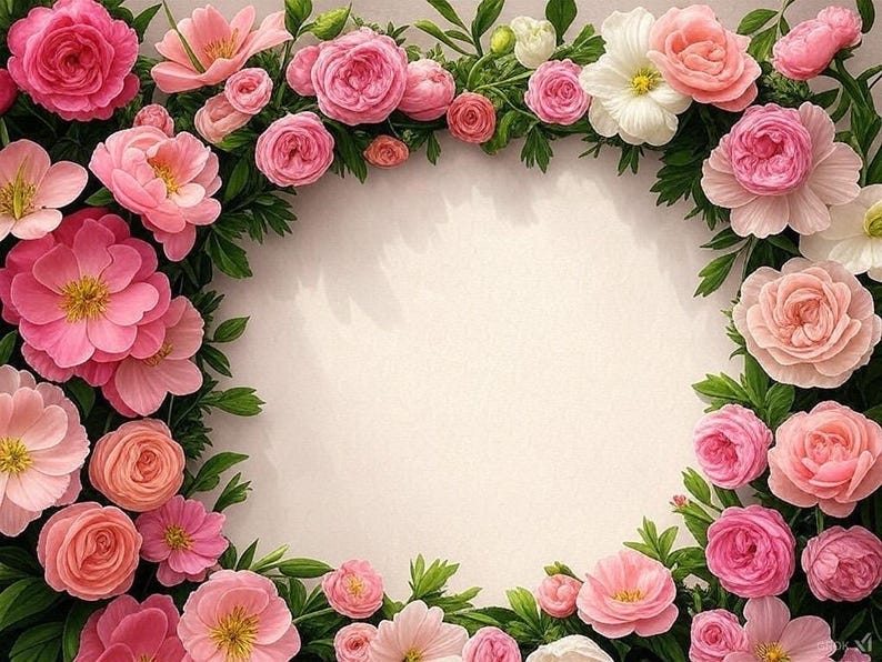 Digital Photo Frame Roses 4 Digital Rose and Flower Frames With Fully Customizable Text and ...